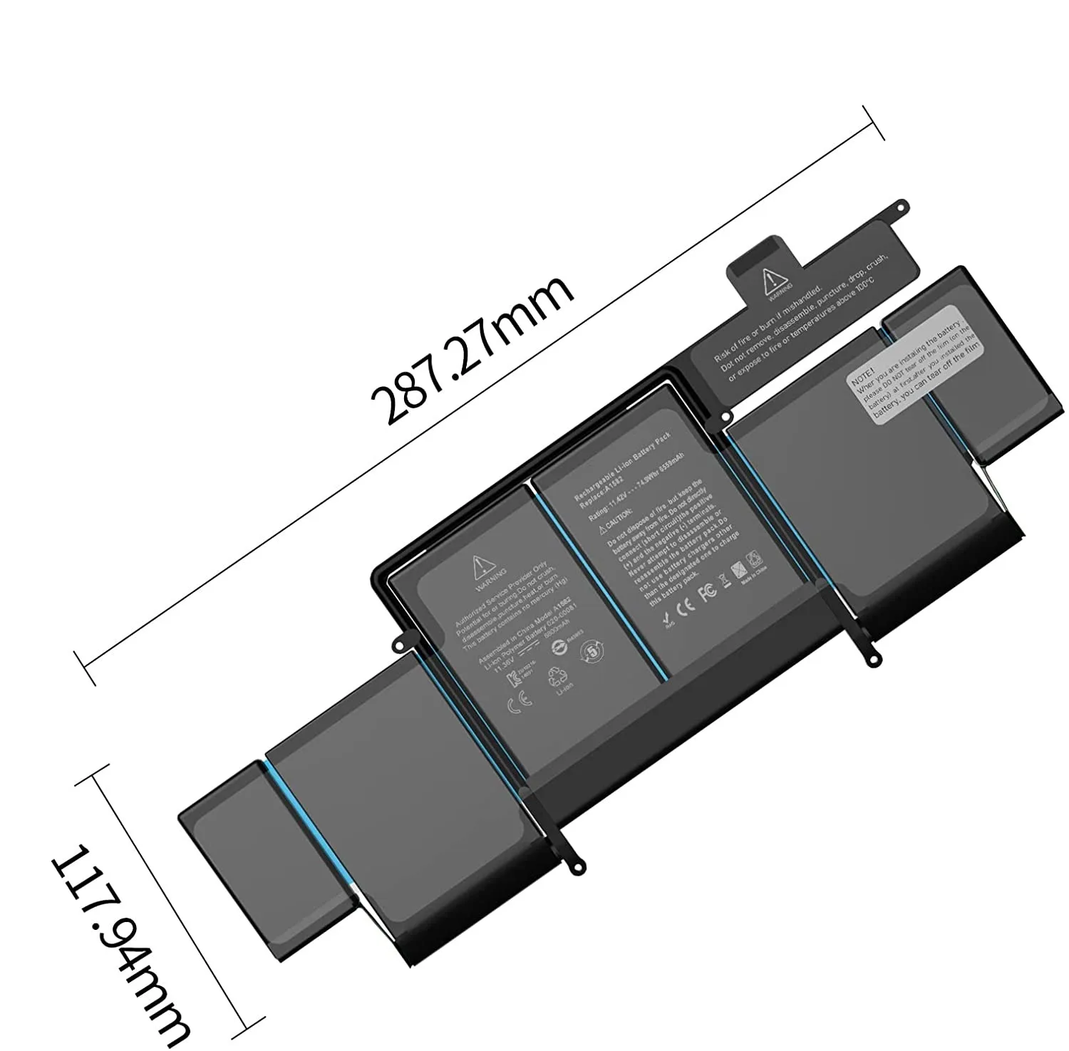 Bateria A1582 A1502 de 11.42v 74.9wh Bateria de Substituição A1502 para Macbook Pro Retina de 13 Polegadas Início de 2022 Meados de 2022 Final de 2013 - Imagem 4