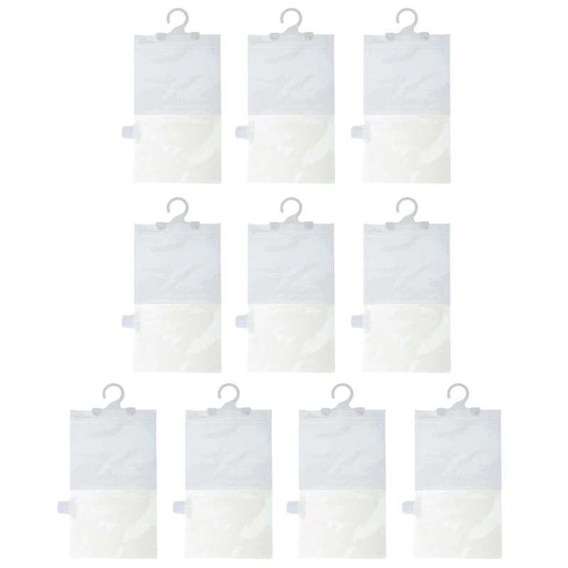 10pcs Wardrobe Dehumidifier Bags,Hanging Moisture Absorber Damp Remover for Home