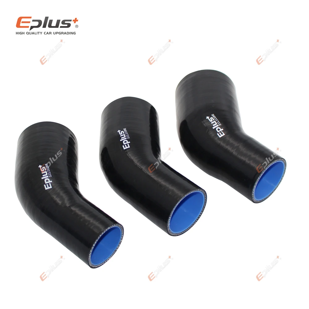 EPLUS Universal Silicone Tubing Hose 45 Degrees big to small Connector Car Intercooler Turbo Intake Pipe Coupler Black Multi Siz silicone hose silicone hose connector