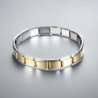 Italian Charm Link for Women Men 9mm Width Silver Gold Color Chain Stainless Steel Bracelet on Hand DIY Making Jewelry Wholesale - Image 2