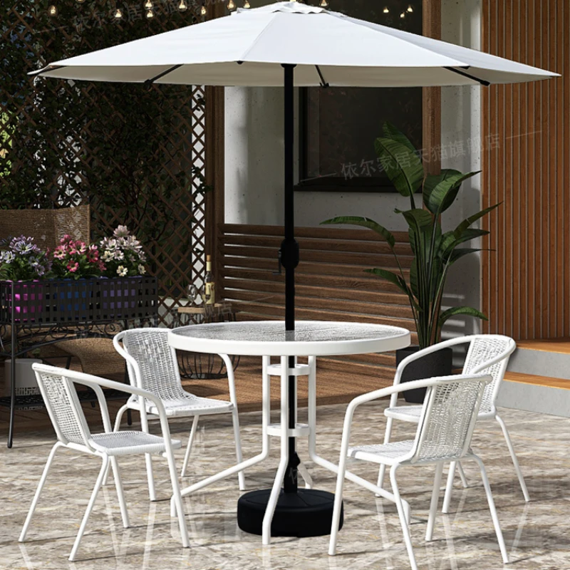 Outdoor Sun Protection Table and Chair Garden Leisure Garden Set Waterproof Parasol Giardino Arredo Garden Furniture Sets WK50HY