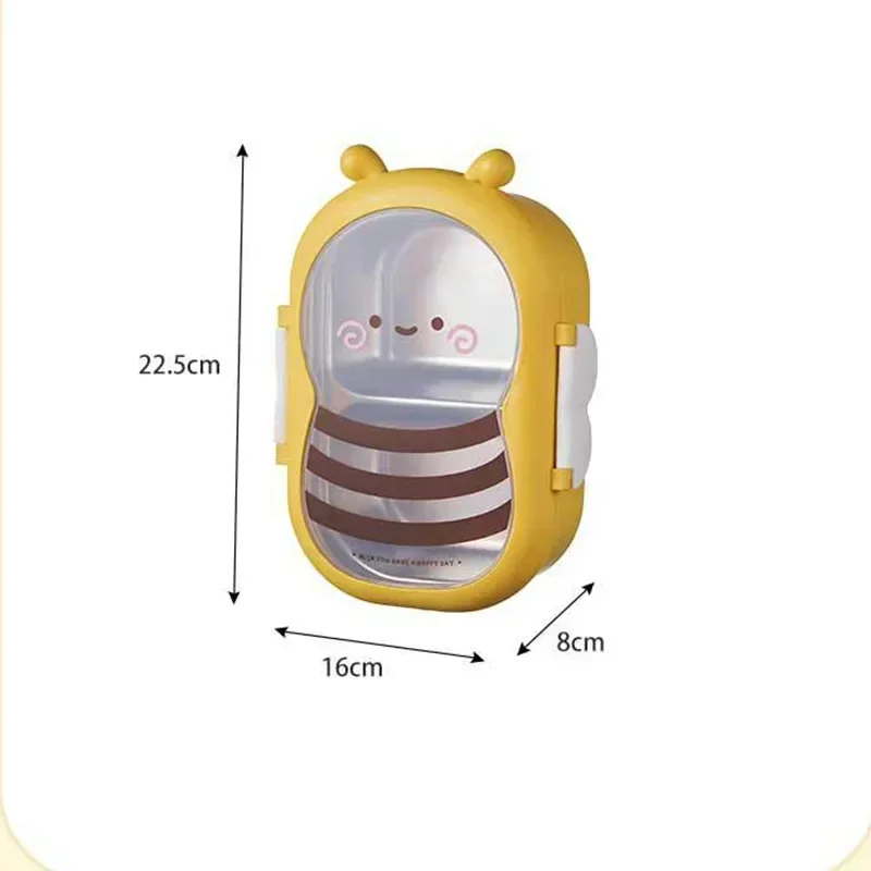 Creative children's compartment bee shape lunch box 304 stainless steel portable Food grade children's Separate grids bento box