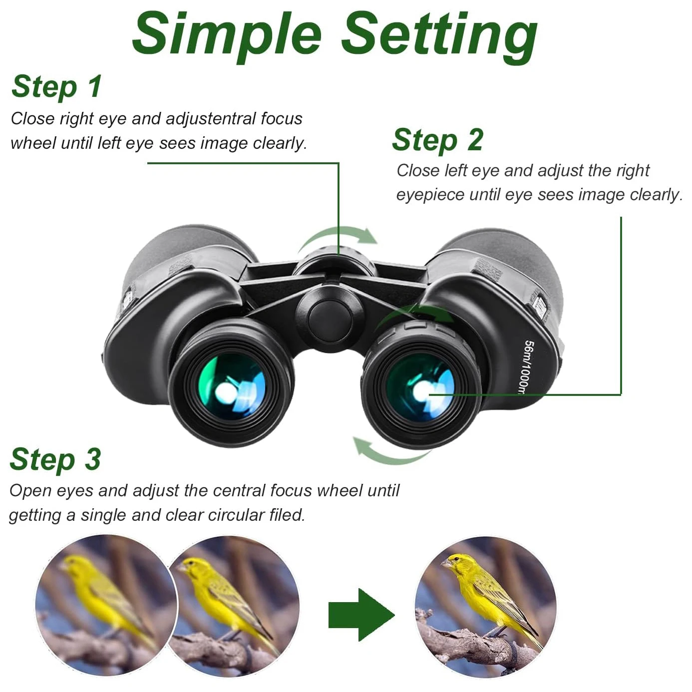 10x50 Binoculars FMC Coating Telescope Bak4 Prism IPX4 Waterproof Portable For Camping Hiking Concert Bird Watching Hunting 6