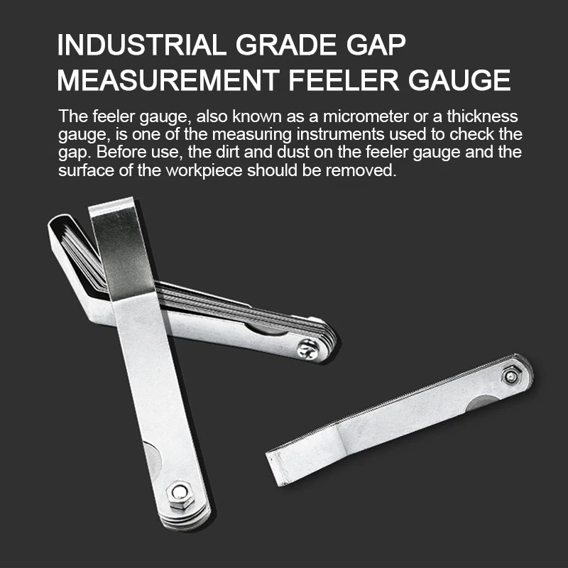 Feeler gauge Metric 0.127-0.508mm feeler thickness gauge 16 blades 0.005-0.020 Inch gap filler gauge measurement engine valve adjustment