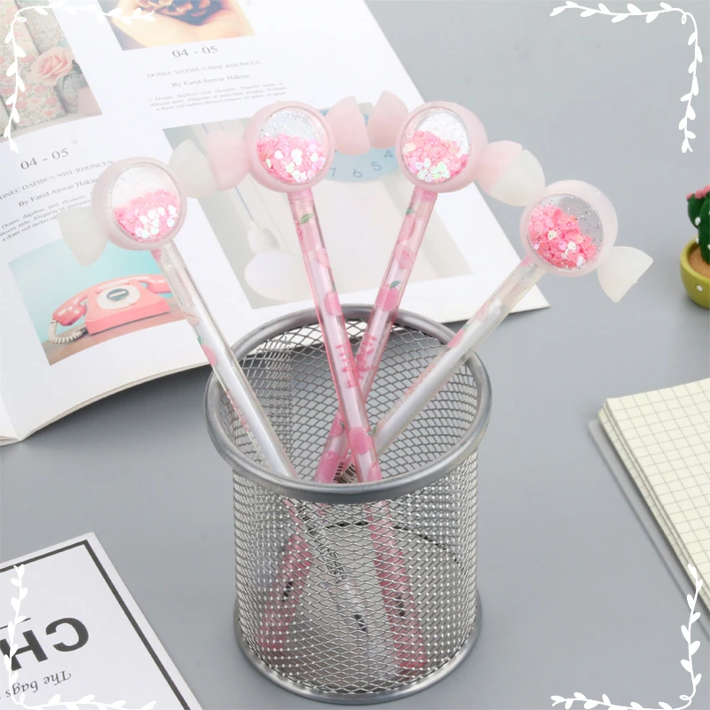 한국어 크리에이티브 캔디 젤 펜 세트, 서명 펜, 학생 학교 문구, 사무실 액세서리, 24 개