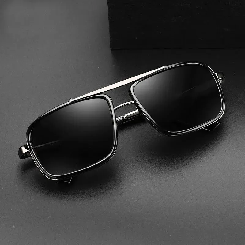 Polarized Punk Sunglasses Men Vintage Fashion Steampunk Square Driving Googles Summer Travelling UV400