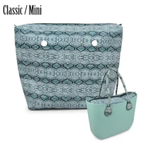 TANQU Snake Skin Grain PU Leather Inner Zipper Pocket Lining Waterproof Insert for Big Classic Mini Obag EVA O BAG Women Handbag 1