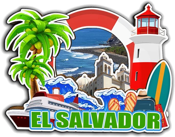 Decorative Magnets for El Salvador City Landmark Travel Souvenirs 3D Wooden Fridge Stiker Gifts For Family Friends Students