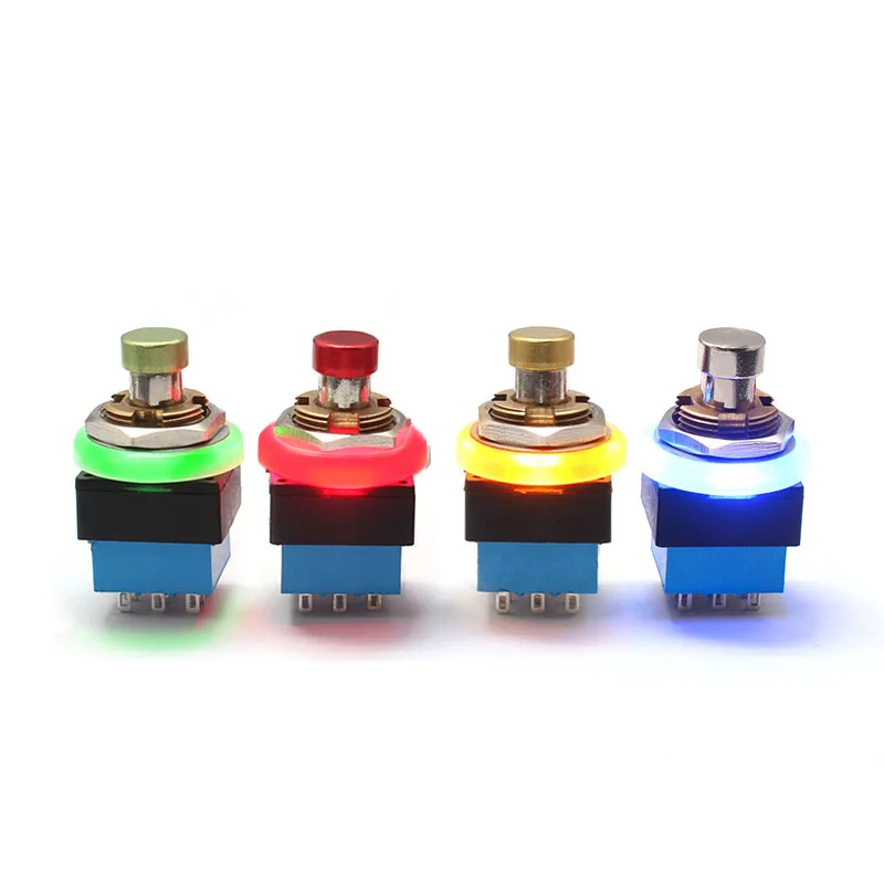 Guitar Switch 9 pin Guitar Effects Pedal Box Stomp Foot Latching 3PDT Switch True Bypass