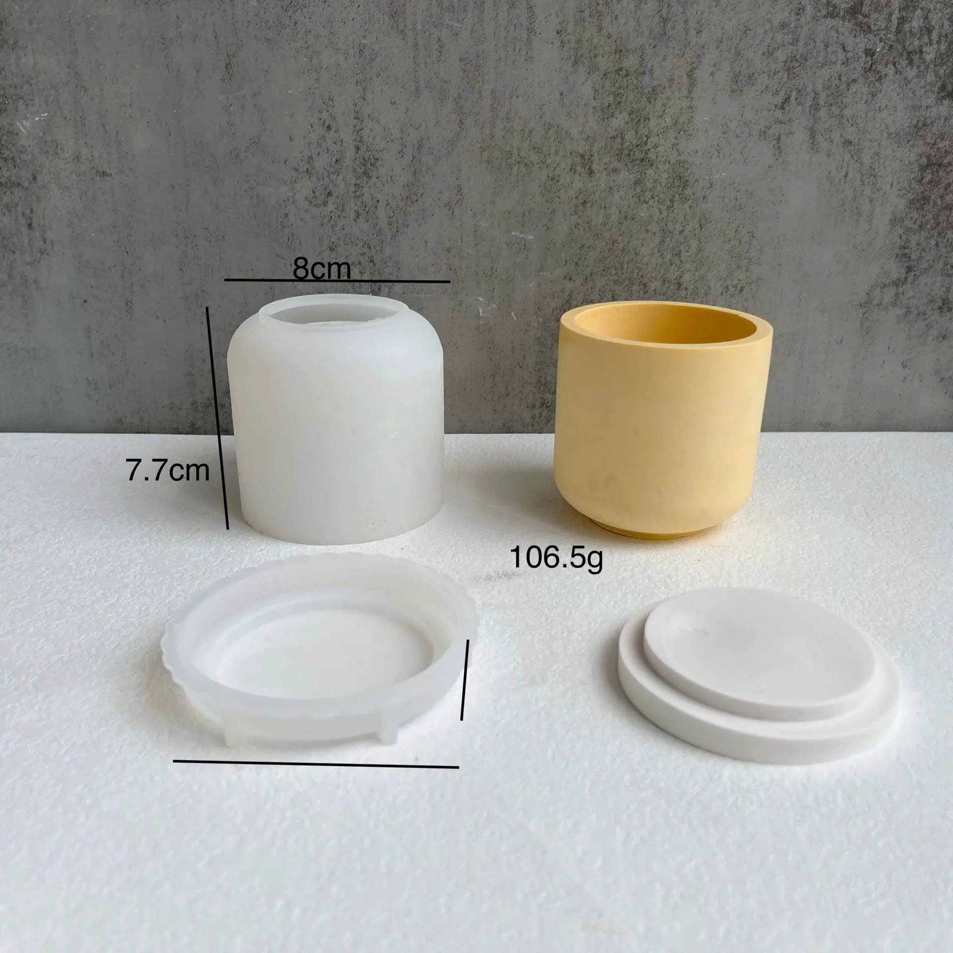 Okrągły pasek z pokrywką butelki silikonowe formy DIY Cement tynk słoiki do przechowywania ceramiki formy betonowe akcesoria do rękodzieła wystrój