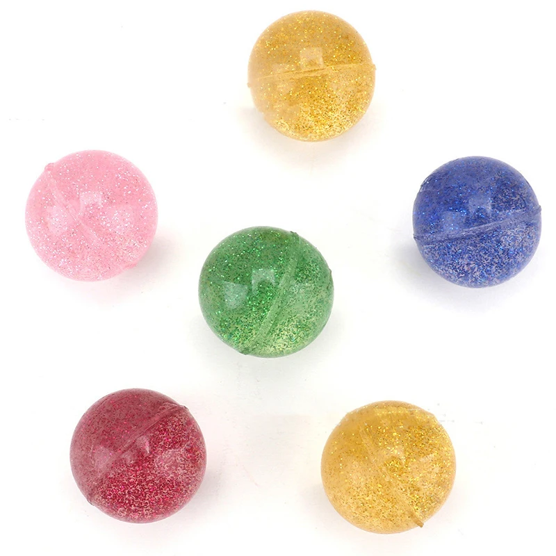 10pcs Children Bouncy Ball Toy Colored Bouncing Ball Rubber Outdoor Toys Sport Games Gold powder  Elastic Juggling Jumping Balls 4
