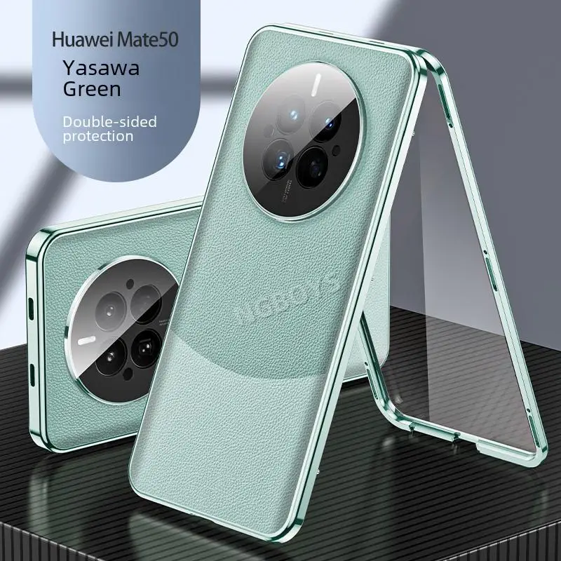 

Чехол для Huawei Mate 50 CET LX9, 360 полная защита, переднее стекло, Жесткий Чехол, задняя крышка, чехол для телефона из искусственной кожи для Huawei Mate 50 CET-LX9