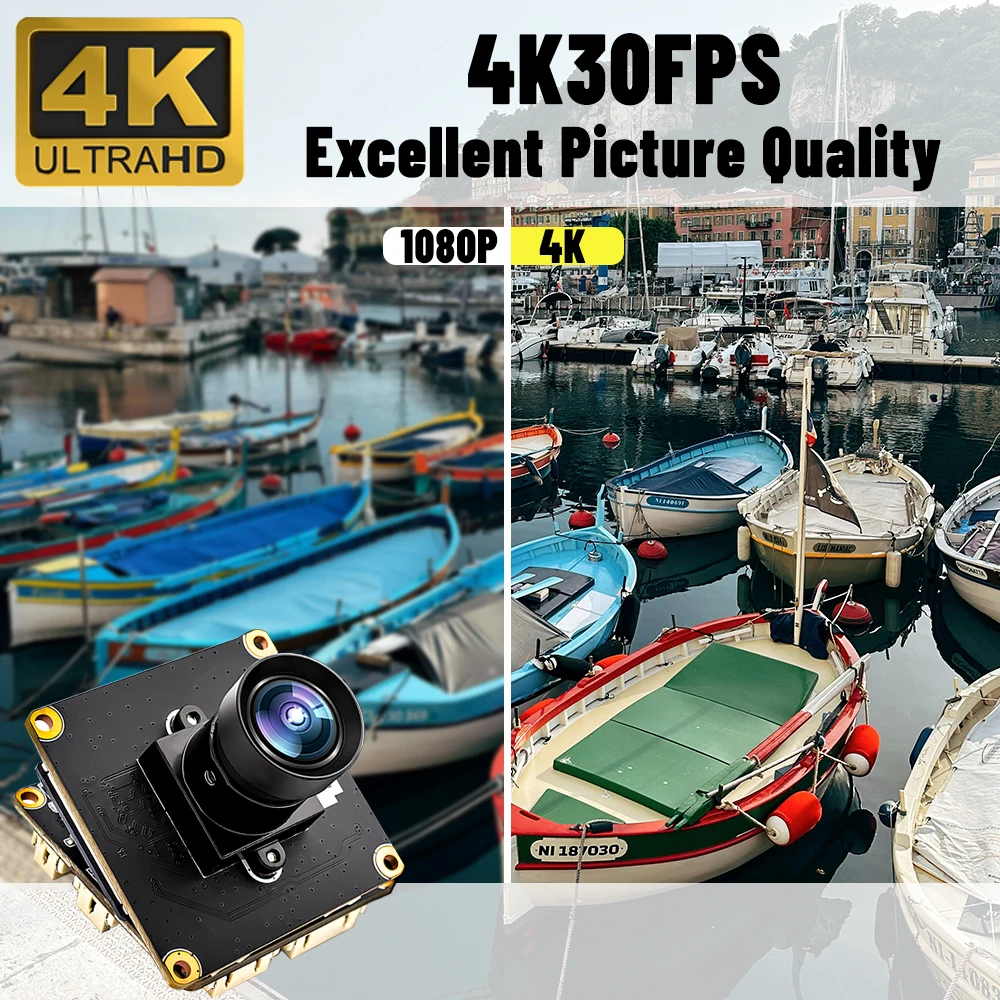 4K 30FPS POE IP Camera 8MP Webcam Board IMX415 CMOS With No Distortion Lens Supp