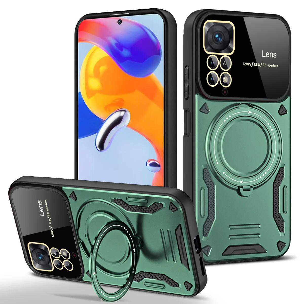 360° Rotating Magnetic Bracket Armored Phone Case Protective Cover