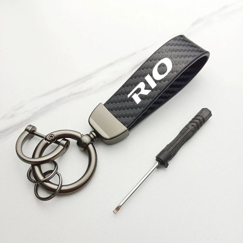 Anti-Lost Car Key Pendant Carbon fiber Car Keyring Auto Vehicle KeyChain  For KIA RIO 2 3 4 5 x line car accessories - AliExpress