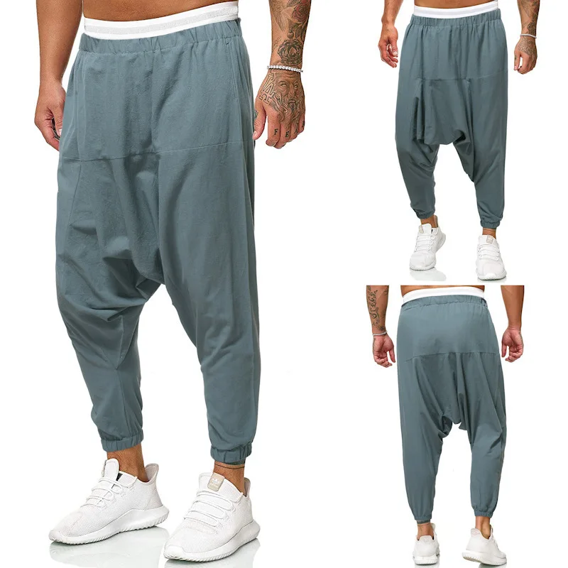 

2024 Fashion Foreign Trade New Men's Cotton and Hemp Casual Pants Loose and Versatile Harlan Pants Trendy Men