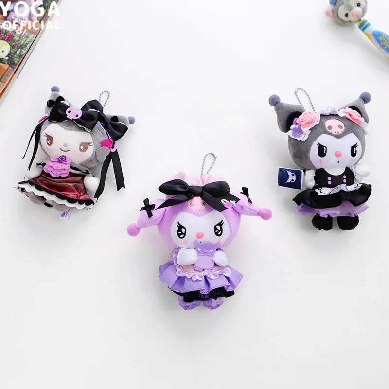 

Kawaii Sanrio Kuromi плюшевая игрушка японские Девочки мультфильм аниме мягкая кукла школьный рюкзак подвеска брелок Дети Рождественские подарки