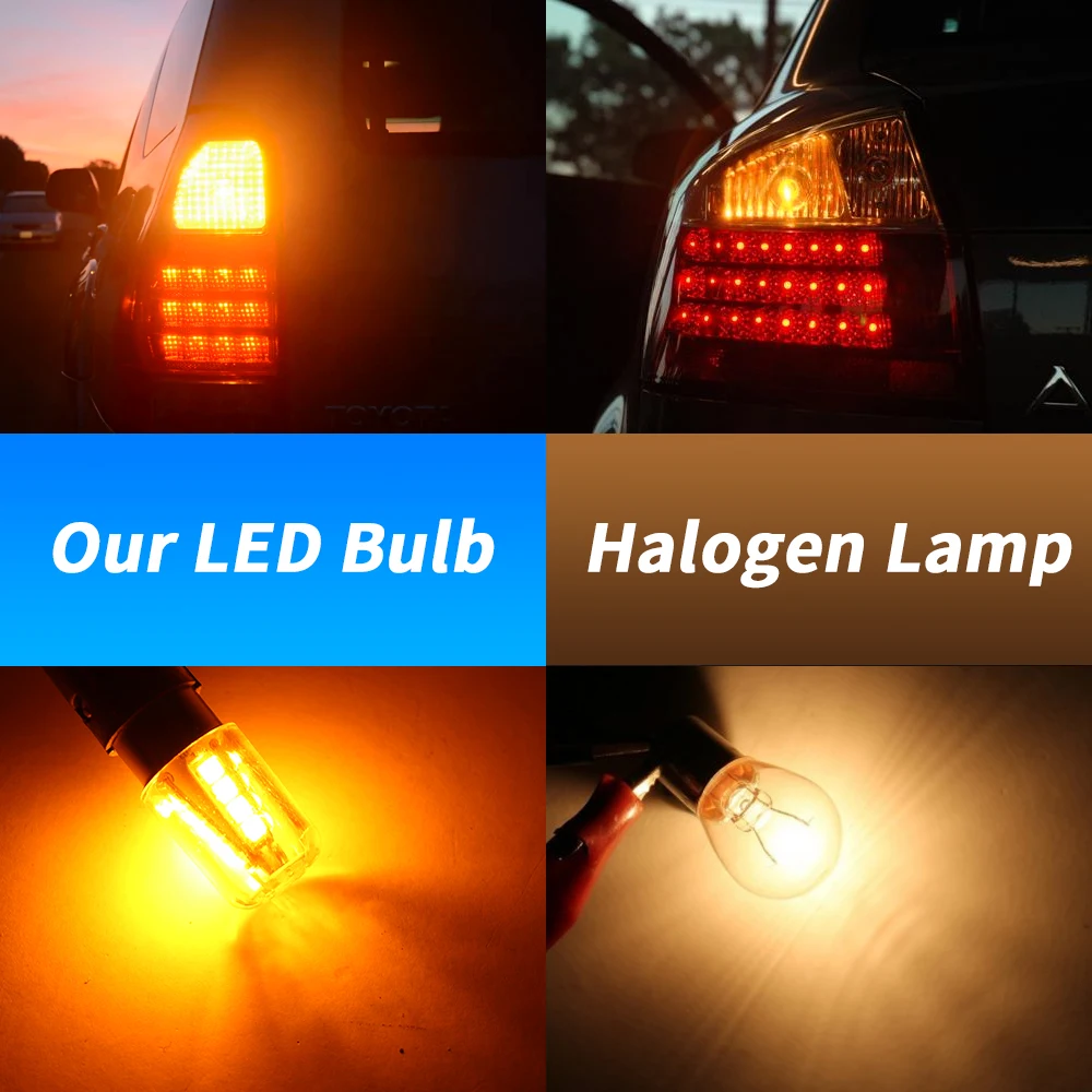 2x 1157 Bay15d P21/5w 1156 Ba15s P21w Led Turn Signal Bulb Car Interior  Light Parking Reverse Back Brake Lamp Super Bright 12v - Signal Lamp -  AliExpress