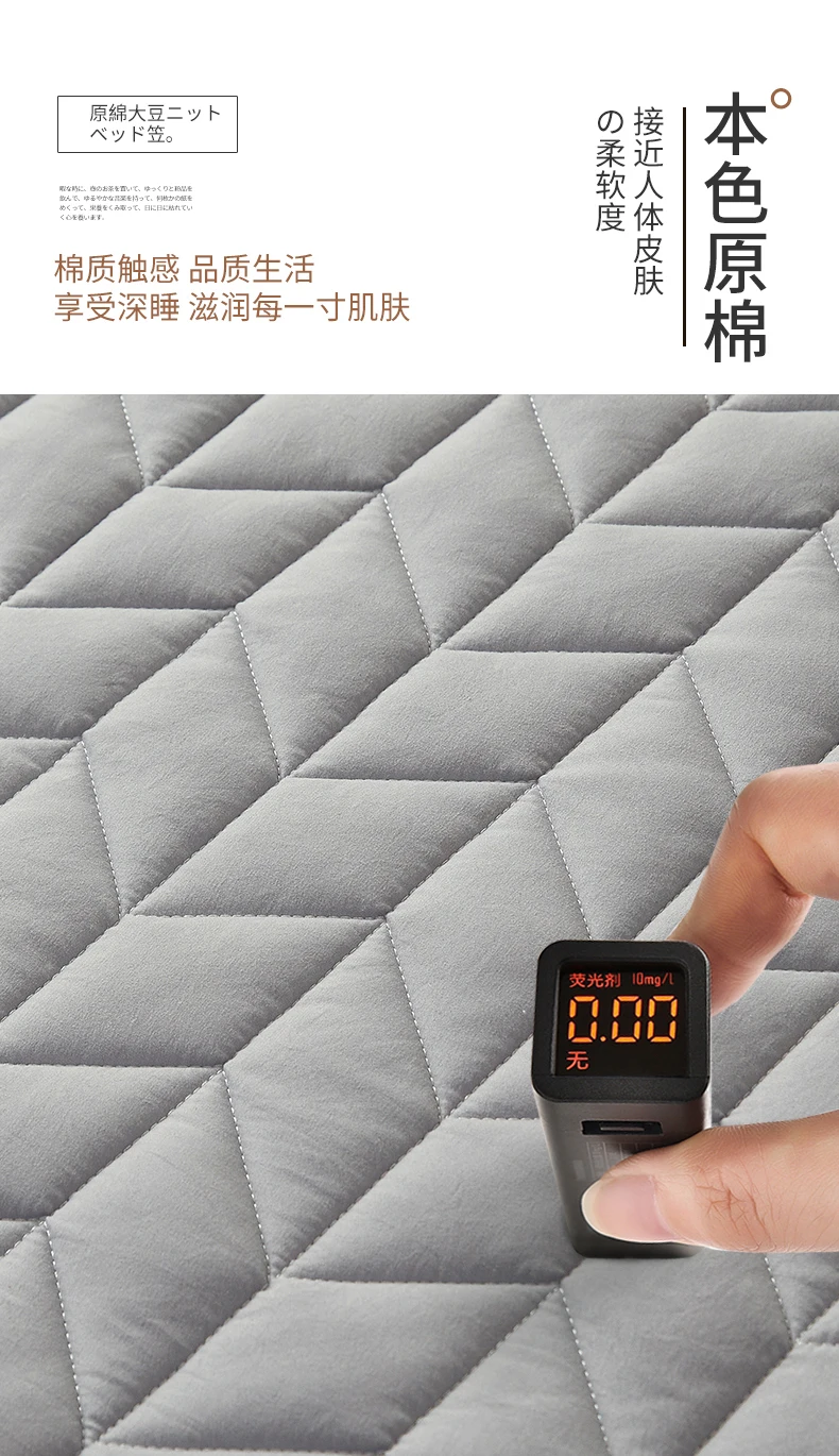 Description Picture 5 of itemCotton Thicken Mattress Cover Quilted Mattress Portector Topper Pad Anti-bacterial Non-Slip Bedspreads Soft Bedding Fitted Sheet