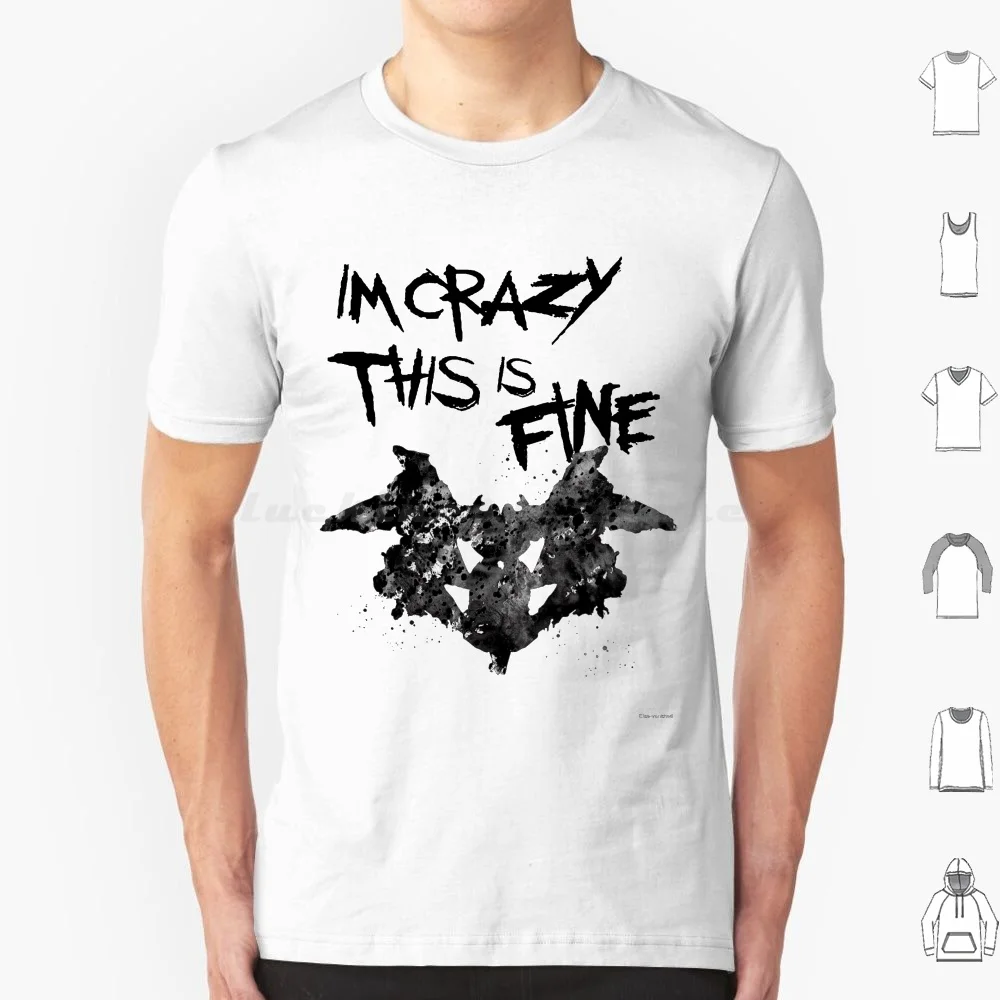 Insane T Shirt Big Size 100% Cotone Insane Mad Crazy Rorschach Madness Dark Gothic Darkness Inferno