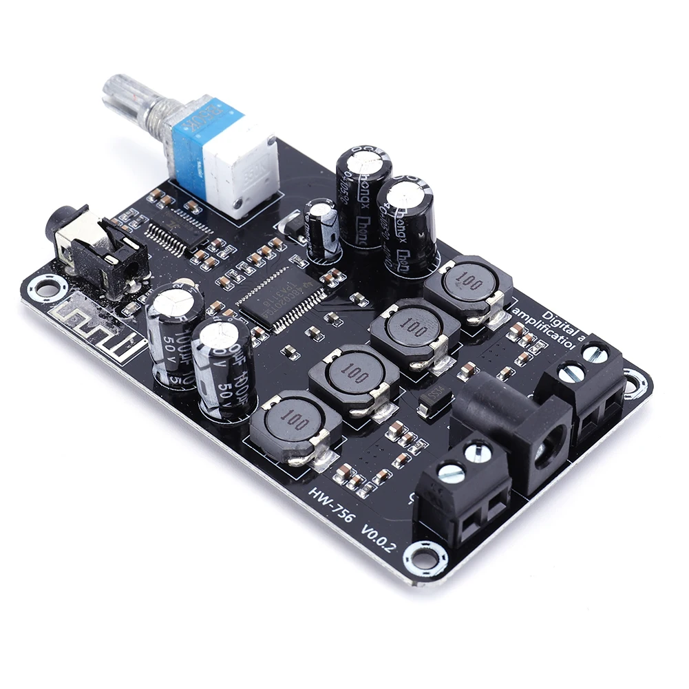 TPA3118D2 듀얼 채널 2x50W 고출력 조절 가능 오디오 앰프 보드 BT 5.0 디지털 파워 앰프 보드 DC 12-24V