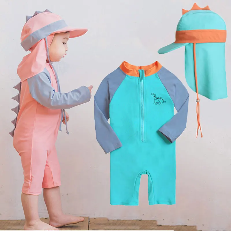

Baby Swimsuit 2023 Summer One-pieces Swimwear for Kids Dinosaur Boys Girls Surfing Suit Children's Sunscreen Baby Bath Clothes