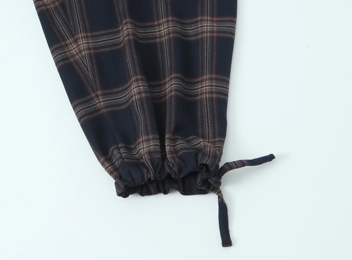 KONDALA Frauen Casual Plaid Tasche Overalls Hosen Trendy Laterne Cargo Hosen 2026 Frühling Herbst Mode High Street Weibliche Hosen – Detail 7