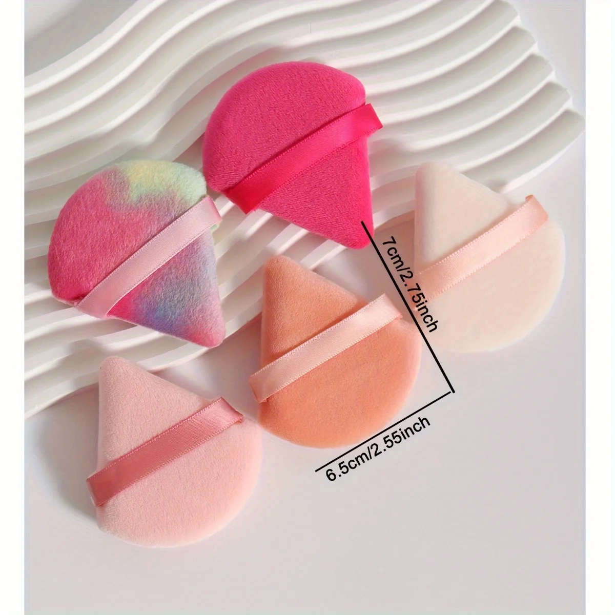 60Pcs Velour Powder Puff Set - Triangle Face/Body Blenders for Loose Powder & Foundation| Ultra Contour Sponges for Eyes/Corners