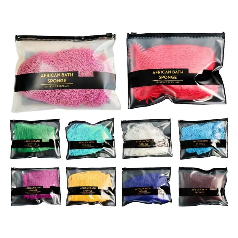 African Net Sponge Reusable Body Exfoliator Washcloth African Scrubbing Bath Sponge For Skin Smoother Daily Cleansing