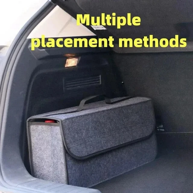 Car Trunk soft Organizer Felt Storage Box Accessories Large Anti Slip Compartment Boot Storage Organizer Tool Car Storage Bag 2