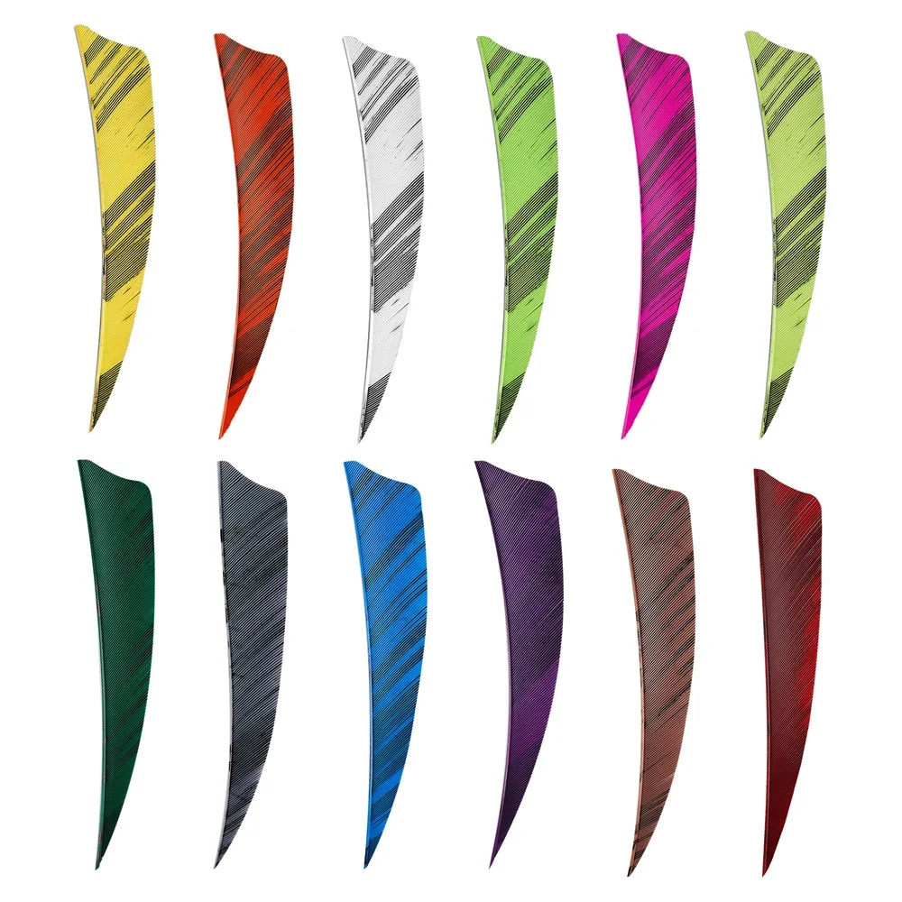 

50pcs Archery Feathers Arrow Fletching 4INCH Shield Shape Vanes Traditional Feather For Arrow Shaft DIY Accessories