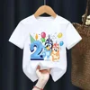 Boys Girl Summer Short Sleeve Children T-shirt Cartoon Birthday Digital Print Breathable Baby Tee Tops Y2k Kawaii Kids Clothing