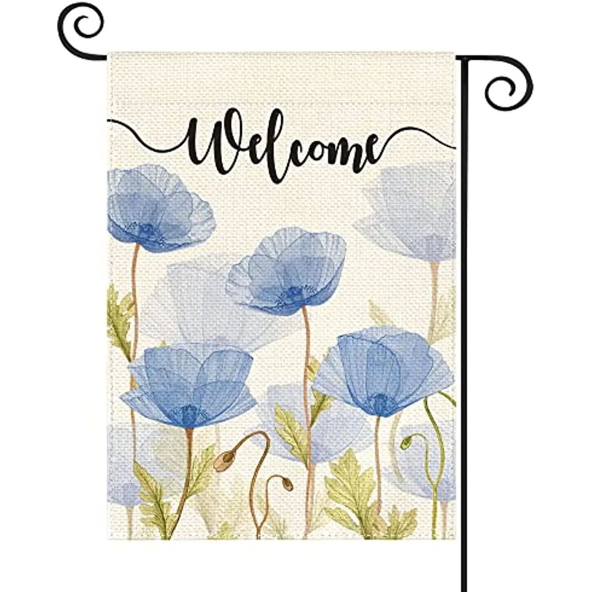 

Новый Садовый флаг-кукуруза 12x18 дюймов, двусторонний наружный, весенний, Цветочный, добро пожаловать во двор, уличный флаг, синий