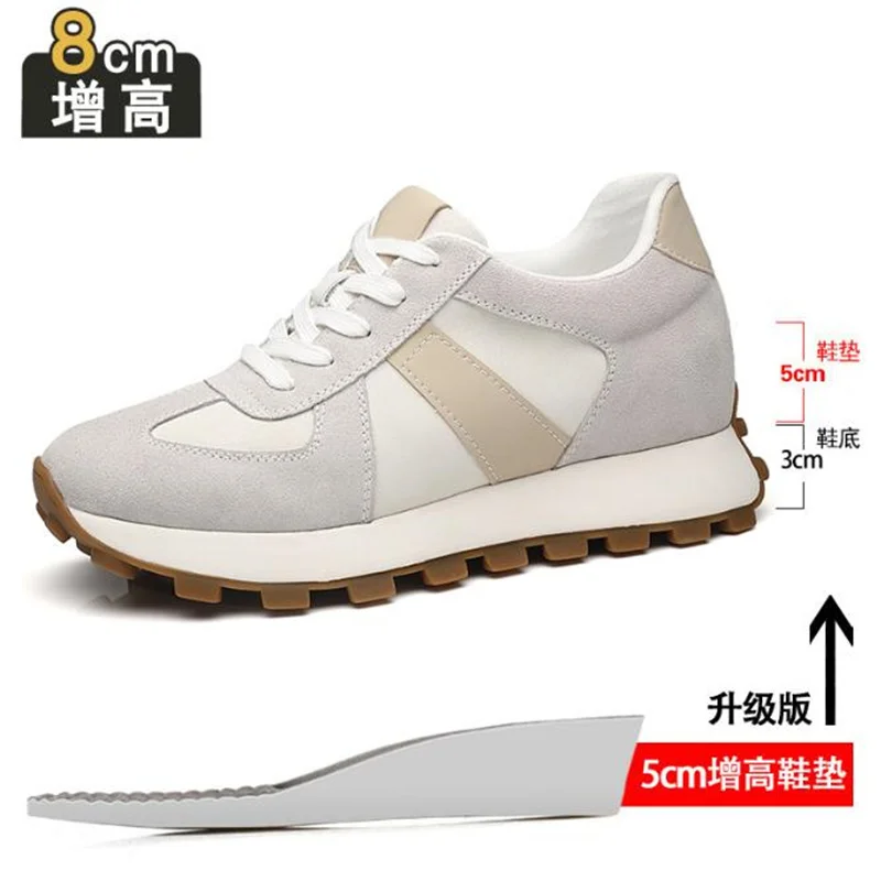 3cm 6cm 8cm 남성 캐주얼 스니커즈 남성 소가죽 스웨이드 키높이 운동화 남성용 키높이 스포츠화 37-44