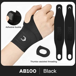 Flexible Wrist and Thumb Support Brace for Tendonitis and Arthritis - Breathable Protector Guard for Both Hands (2 piece - black)