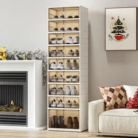 Home dust-proof shoe cabinet, no installation required, foldable transparent folding shoe box, large capacity shoe storage box