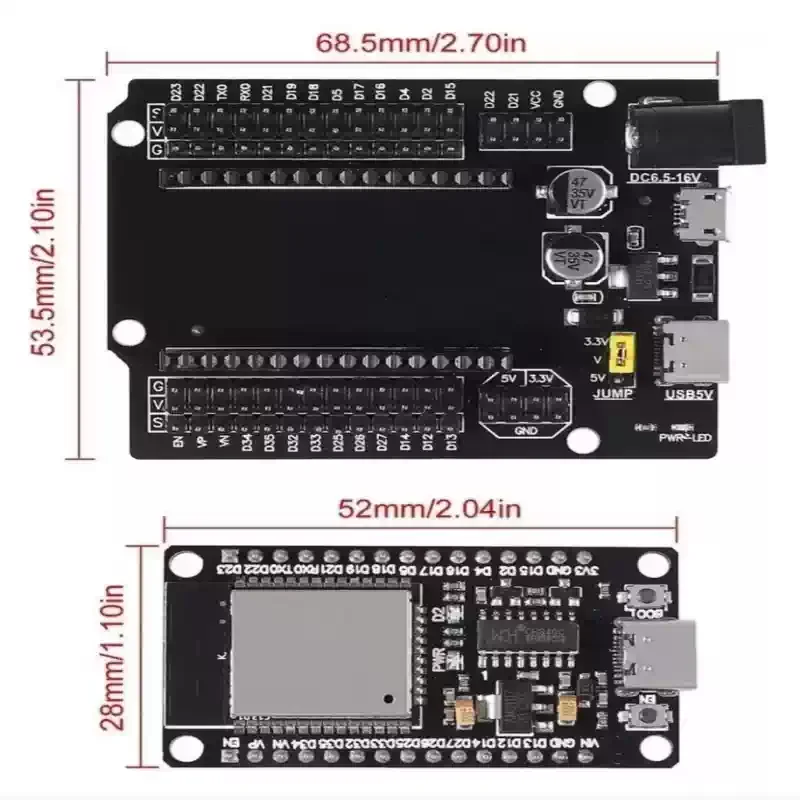 ESP32 USB-C Microcontroller Module with WiFi & Bluetooth