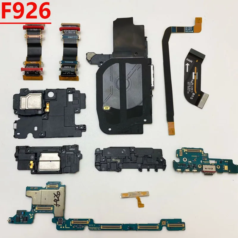 Cell Phone Parts NFC Coil Dock Charging Port Board Main LCD Signal Flex Cable Volume Button Spin Axis For Samsung Galaxy Z Fold3 5G F926 Fold 3