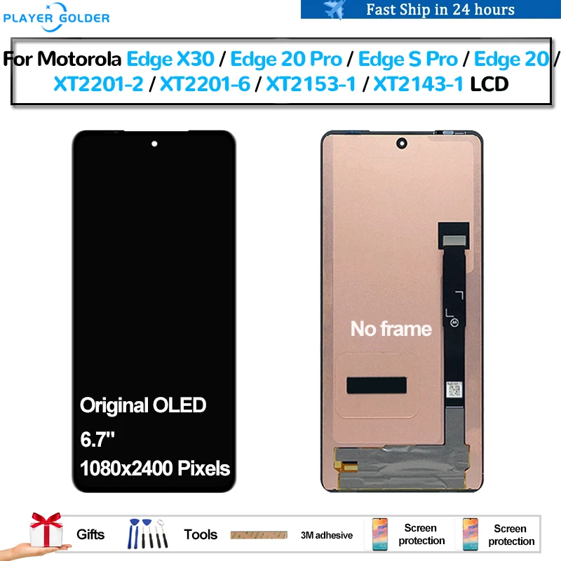 

Original OLED For Motorola Edge X30 Edge 20 Pro Edge S Pro Edge 20 Pantalla lcd Display Touch Panel Screen Digitizer Assembly