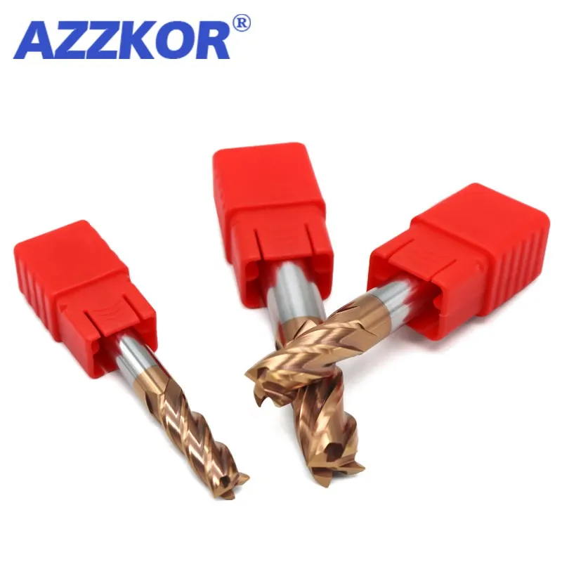 4-Shank Milling Cutter Tungsten Steel Carbide Alloy Coating 4-Flute Flat End Mill For CNC Machining Endmills 10PCS