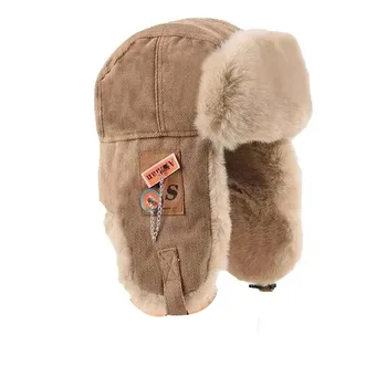 Bomber Hat Men Women Thick Warm Russian Ushanka Fur Hat Fashion Male Female Winter Hat Black Grey Earflap Ski Russian Cap 1