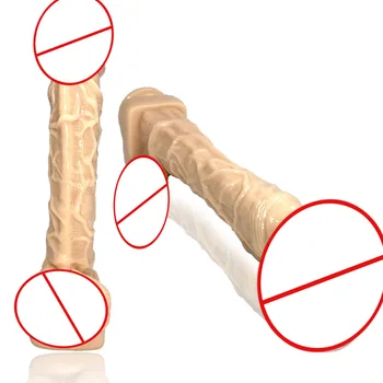 Soft Huge Realistic Dildo Penis Big Dong Vagina Stimulator Oversized Dildo Suction Cup Lesbian Sex Toys for Women 42CM*7CM Soft 6