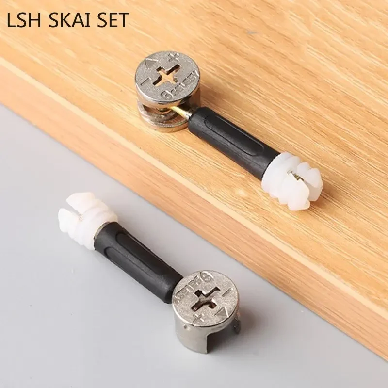 Três em um Conector de Móveis Minifix Parafusos Acessórios Fixer de Conexão Roda Excêntrica Parafuso Porca de Fixação 20 Pcs