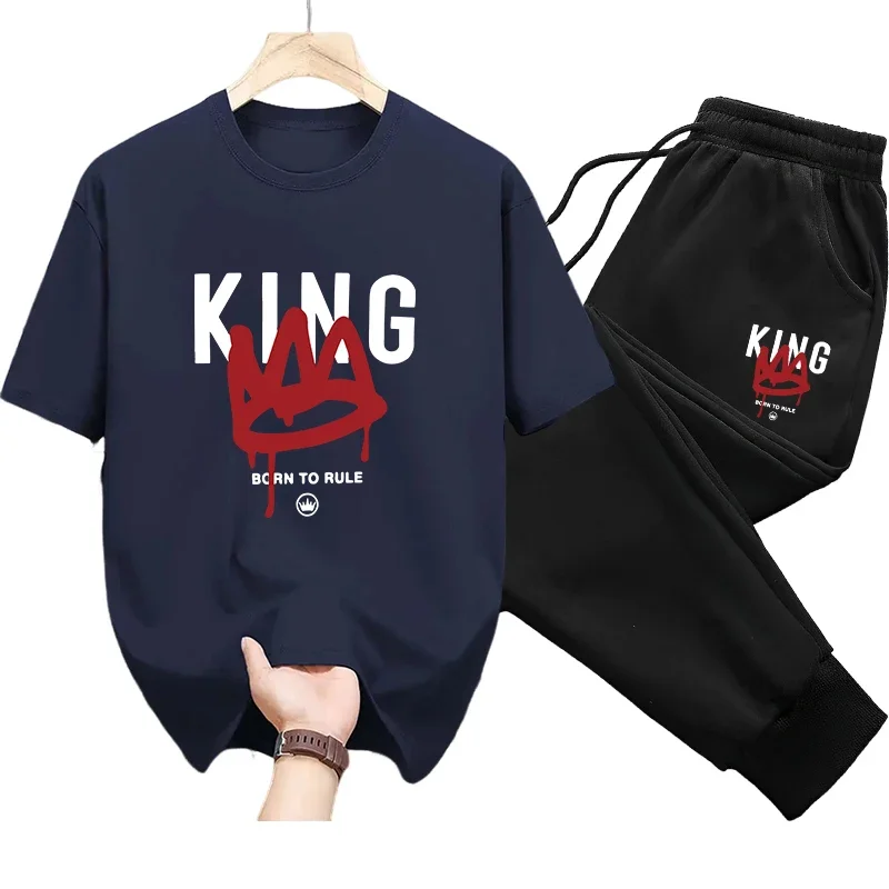 Mens Cotton Tracksuit Set Sport Casual Outfit