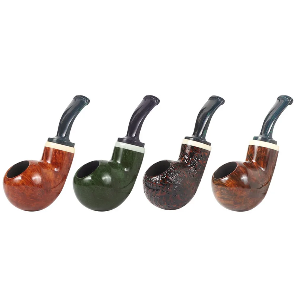 Mini Briar Tobacco Pipe with Cumberland Mouthpiece Thickened Flame Retardant Carbon Layer Smoking Pipe
