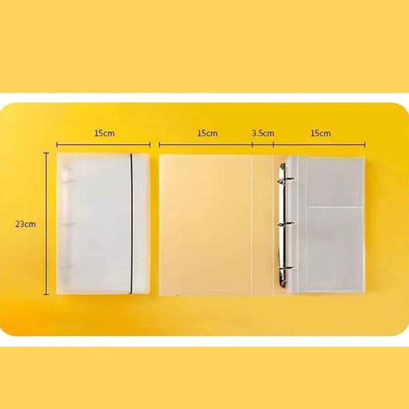 3/5 Inch Transparent Loose Leaf Binder 3 Hole Notebook Inner Core Cover Card Folder Planner Diary Book Office Stationery Supplie