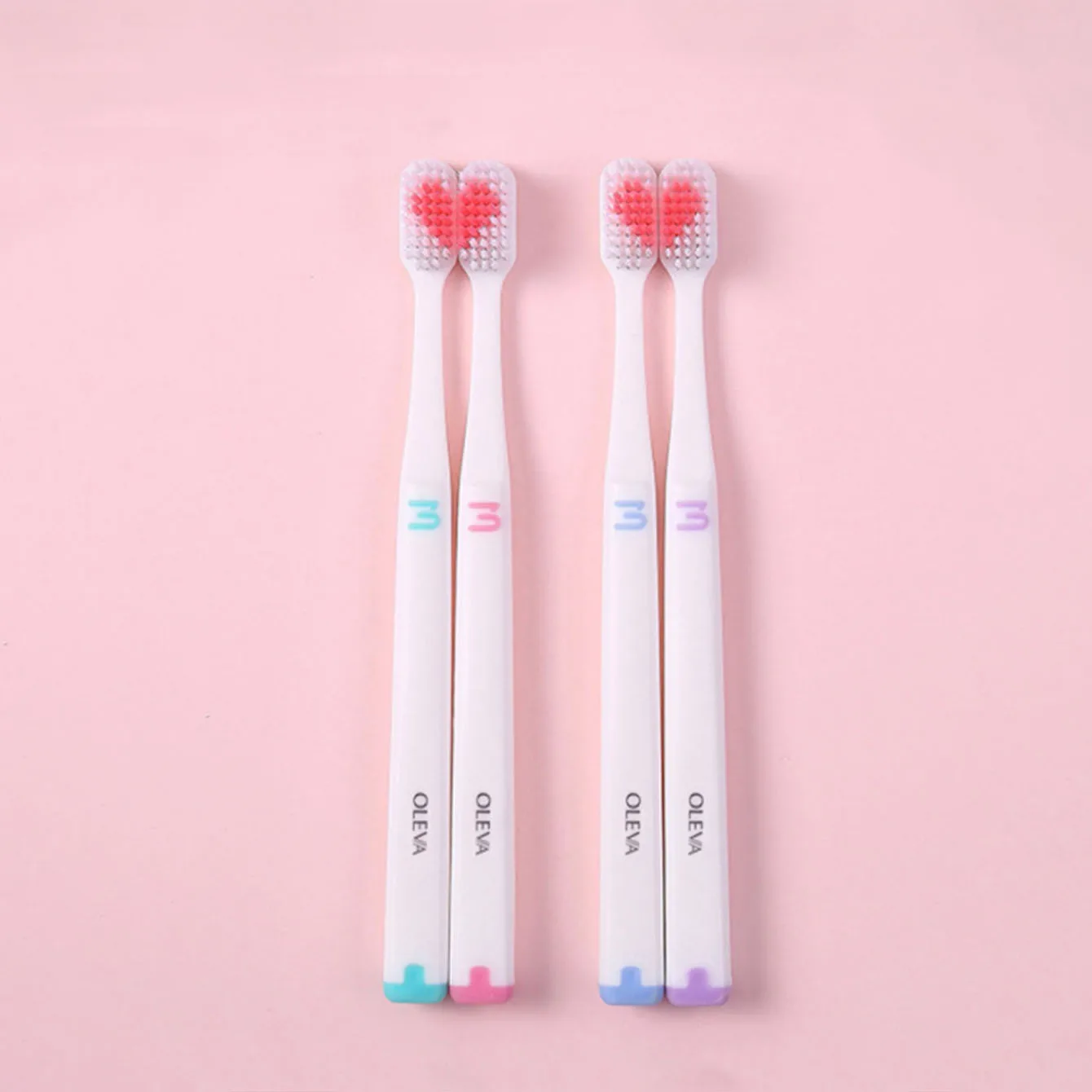 2PCS - Love Couple Fine Hair Cleaning Toothbrush - Color Random