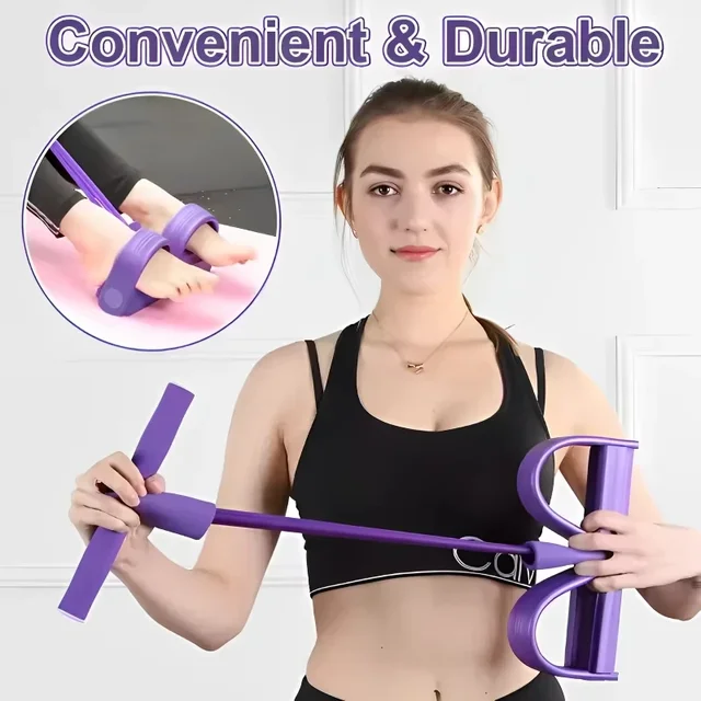 6-Tube Multi-function Abdominal Trainer With Foot Pedal For Sit-ups Fitness Abdominal Toning Arm Strengthening Resistance Band 3