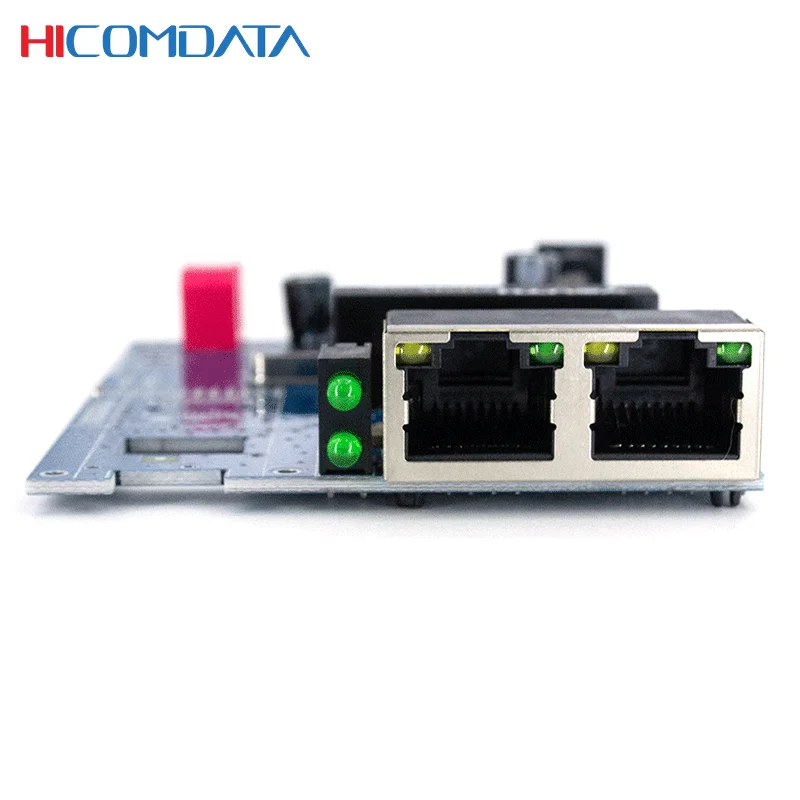 HICOMDATA 1000M Fiber Optic Converter Gigabit 2 Rj45 1 Sfp Bidi 20km Sc Port Optical Network Media Transciever PCBA