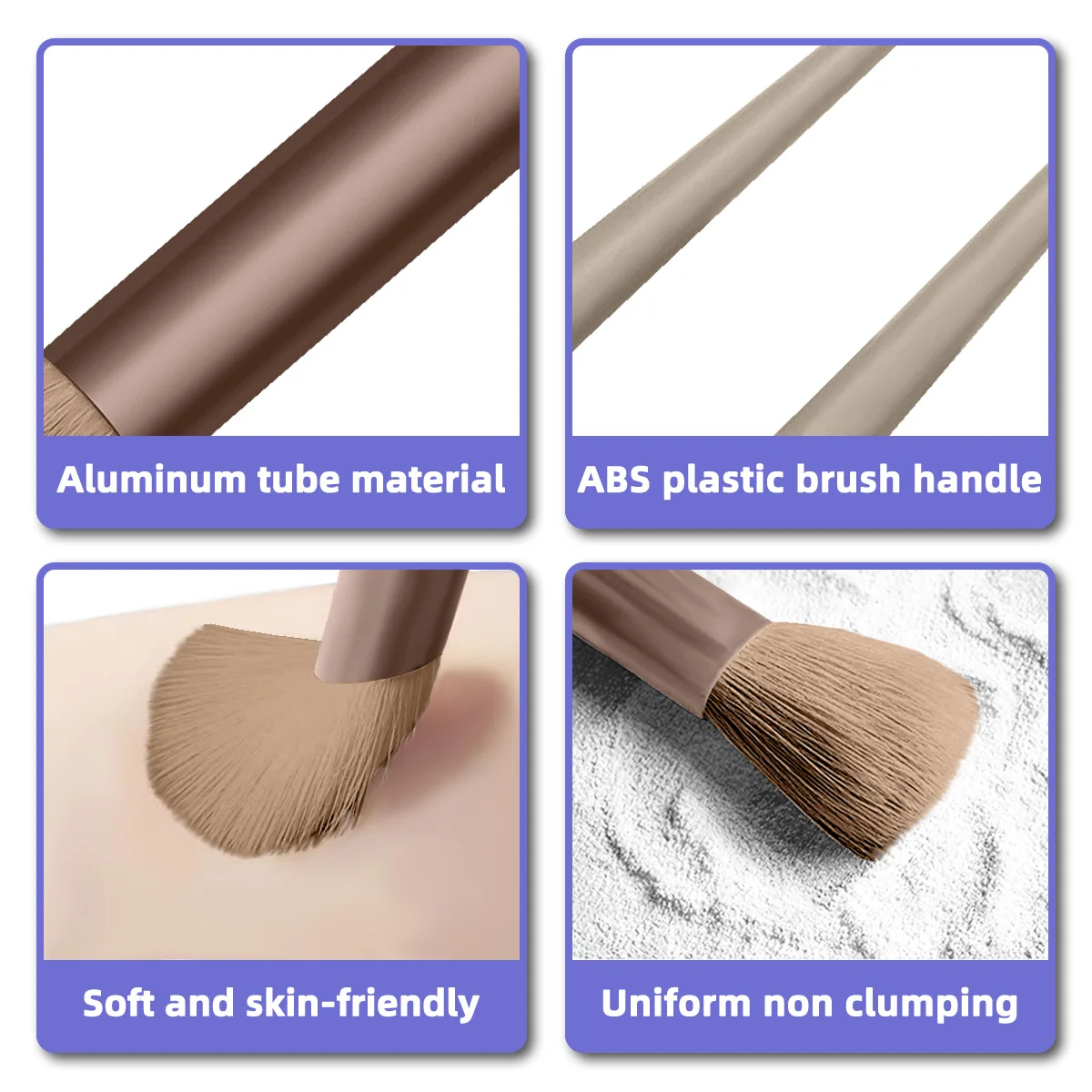 Set di 13 Pennelli per Trucco Viso, Kit di Pennelli Cosmetici Sintetici Morbidi per Fondotinta, Cipria, Ombretto e Sfumatura, con Borsa da Viaggio - immagine 5